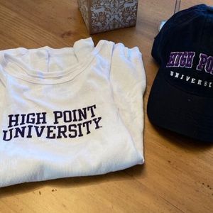 High Point University tank top and cap